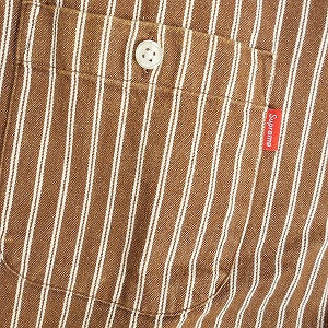 SUPREME シュプリーム 17SS Stripe Denim S/S Shirt Brown 半袖シャツ 茶 Size 【L】 【中古品-良い】 20810940