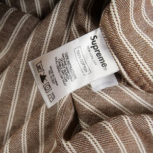 SUPREME シュプリーム 17SS Stripe Denim S/S Shirt Brown 半袖シャツ 茶 Size 【L】 【中古品-良い】 20810940