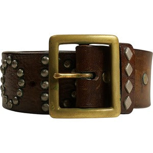 TENDERLOIN テンダーロイン 本店限定T-STUD BELT GOD BLESS VINTAGE LEATHER BROWN レザーベルト 茶 Size 【W34】 【中古品-良い】 20810959