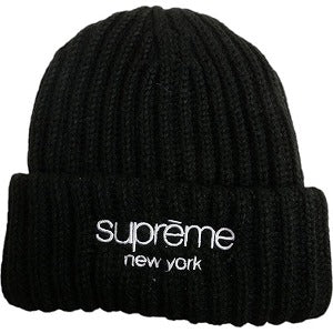 SUPREME シュプリーム 24AW Classic Logo Chunky Ribbed Beanie Black ビーニー 黒 Size 【フリー】 【新古品・未使用品】 20811325