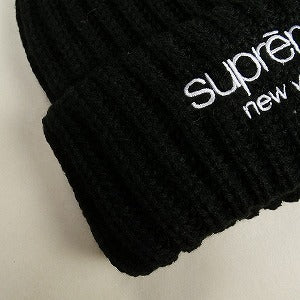 SUPREME シュプリーム 24AW Classic Logo Chunky Ribbed Beanie Black ビーニー 黒 Size 【フリー】 【新古品・未使用品】 20811326