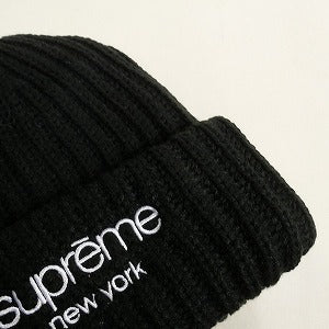 SUPREME シュプリーム 24AW Classic Logo Chunky Ribbed Beanie Black ビーニー 黒 Size 【フリー】 【新古品・未使用品】 20811326