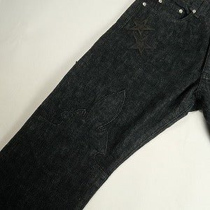 CHROME HEARTS クロム・ハーツ JEAN SL FLEURKNEE BLACK スターパッチフレアニーデニムパンツ 黒 Size 【W33】 【新古品・未使用品】 20811391