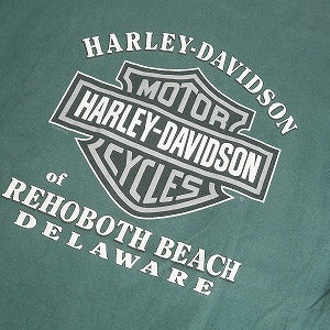 VINTAGE ヴィンテージ HARLEY DAVIDSON 2001 REHOBOTH BEACH DELAWARE Tee Tシャツ 緑 Size 【L】 【中古品-良い】 20811591