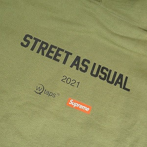 SUPREME シュプリーム ×WTAPS ダブルタップス 21AW Sic’em! Hooded Sweatshirt Light Olive スウェットパーカー オリーブ Size 【XXL】 【中古品-良い】 20811869