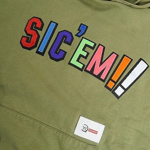 SUPREME シュプリーム ×WTAPS ダブルタップス 21AW Sic’em! Hooded Sweatshirt Light Olive スウェットパーカー オリーブ Size 【XXL】 【中古品-良い】 20811869