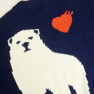 HUMAN MADE ヒューマンメイド 24AW LOWGAUGE KNIT SWEATER NAVY HM29CS001 しろくまセーター 紺 Size 【L】 【新古品・未使用品】 20812180