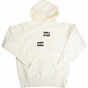 SUPREME シュプリーム ×COMME des GARCONS SHIRT 18AW Split Box Logo Hooded Sweatshirt White パーカー 白 Size 【S】 【中古品-良い】 20812340