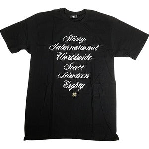 STUSSY ステューシー INTERNATIONAL SCRIPT TEE BLACK Tシャツ 黒 Size 【M】 【新古品・未使用品】 20812855