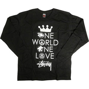 STUSSY ステューシー ONE WORLD ONE LOVE L/S BLACK ロンT 黒 Size 【M】 【新古品・未使用品】 20812997