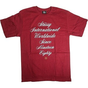 STUSSY ステューシー INTERNATIONAL SCRIPT TEE RED Tシャツ 赤 Size 【M】 【新古品・未使用品】 20813211