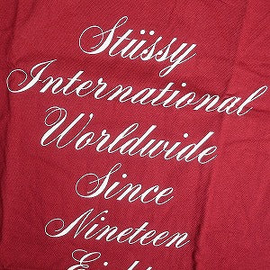 STUSSY ステューシー INTERNATIONAL SCRIPT TEE RED Tシャツ 赤 Size 【M】 【新古品・未使用品】 20813211