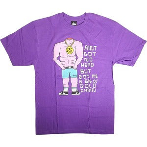 STUSSY ステューシー AINT GOT NO HEAD TEE PURPLE Tシャツ 紫 Size 【M】 【新古品・未使用品】 20813218