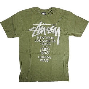 STUSSY ステューシー WORLD TOUR TEE KAHKI Tシャツ カーキ Size 【M】 【新古品・未使用品】 20813298