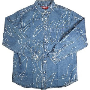 SUPREME シュプリーム 23AW Handwriting Jacquard Denim Shirt Washed Indigo 長袖シャツ インディゴ Size 【M】 【中古品-ほぼ新品】 20813452