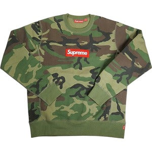 SUPREME シュプリーム 15AW Box Logo Crewneck Woodland Camo クルーネックスウェット 緑 Size 【M】 【中古品-ほぼ新品】 20813621