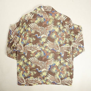 At Last ＆ Co アットラスト/BUTCHER PRODUCTS ブッチャープロダクツ HAWAIIAN SHIRT L-S TSURU 長袖ハワイアンシャツ アロハシャツ 茶 Size 【S】 【中古品-良い】 20814003