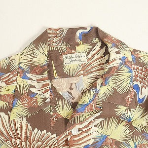 At Last ＆ Co アットラスト/BUTCHER PRODUCTS ブッチャープロダクツ HAWAIIAN SHIRT L-S TSURU 長袖ハワイアンシャツ アロハシャツ 茶 Size 【S】 【中古品-良い】 20814003