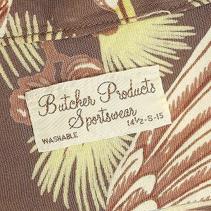 At Last ＆ Co アットラスト/BUTCHER PRODUCTS ブッチャープロダクツ HAWAIIAN SHIRT L-S TSURU 長袖ハワイアンシャツ アロハシャツ 茶 Size 【S】 【中古品-良い】 20814003