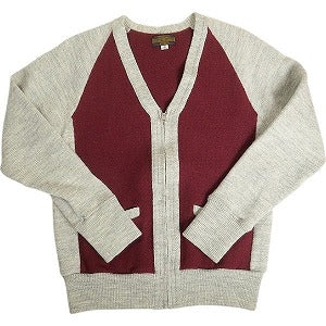 At Last ＆ Co アットラスト/BUTCHER PRODUCTS ブッチャープロダクツ 2-TONE ZIP CARDIGAN ニットカーディガン バーガンディー Size 【40】 【中古品-非常に良い】 20814015