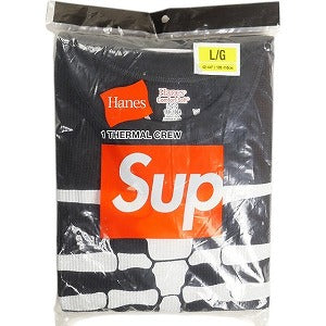 SUPREME シュプリーム ×Hanes 23AW Bones Thermal Crew Black サーマルロンT 黒 Size 【L】 【新古品・未使用品】 20814336