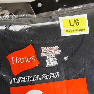 SUPREME シュプリーム ×Hanes 23AW Bones Thermal Crew Black サーマルロンT 黒 Size 【L】 【新古品・未使用品】 20814336