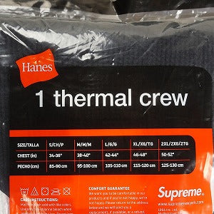 SUPREME シュプリーム ×Hanes 23AW Bones Thermal Crew Black サーマルロンT 黒 Size 【L】 【新古品・未使用品】 20814336