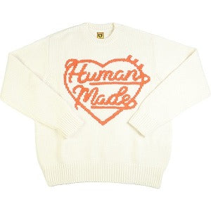 HUMAN MADE ヒューマンメイド 24SS LOW GAUGE KNIT SWEATER White HM27CS038 ハートセーター 白 Size 【L】 【新古品・未使用品】 20814377