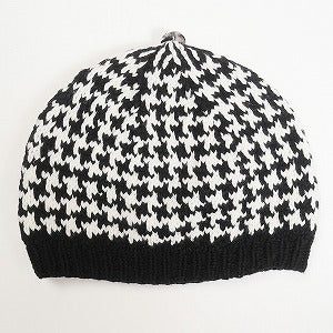 CHROME HEARTS クロム・ハーツ Houndstooth Triple Cross Patch Knit Cashmere Beanie クロスパッチ付きカシミヤビーニー 黒白 Size 【フリー】 【新古品・未使用品】 20814820