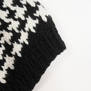 CHROME HEARTS クロム・ハーツ Houndstooth Triple Cross Patch Knit Cashmere Beanie クロスパッチ付きカシミヤビーニー 黒白 Size 【フリー】 【新古品・未使用品】 20814820