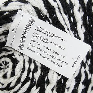 CHROME HEARTS クロム・ハーツ Houndstooth Triple Cross Patch Knit Cashmere Beanie クロスパッチ付きカシミヤビーニー 黒白 Size 【フリー】 【新古品・未使用品】 20814820