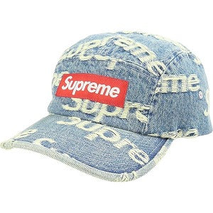 SUPREME シュプリーム 21SS Frayed Logos Denim Camp Cap Blue キャンプキャップ インディゴ Size 【フリー】 【新古品・未使用品】 20814874