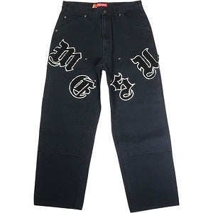 SUPREME シュプリーム 25SS Old English Canvas Double Knee Painter Pant Black ダブルニーペインターパンツ 黒 Size 【W32】 【新古品・未使用品】 20815130