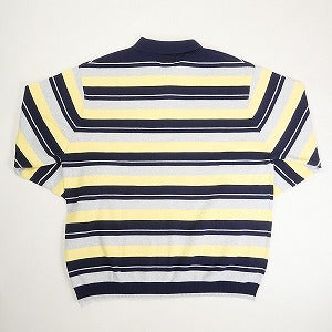 SUPREME シュプリーム 24AW Stripe Zip L/S Polo Navy ジップ長袖ポロシャツ 紺 Size 【L】 【中古品-非常に良い】 20815525