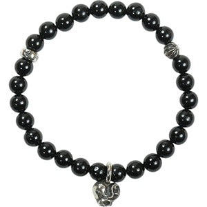 CHROME HEARTS クロム・ハーツ BRCLT BEAD HEART 6MM BLACK ブレスレット 黒 Size 【S】 【新古品・未使用品】 20815830