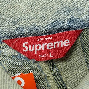 SUPREME シュプリーム 22SS Inset Logo Denim Trucker Jacket Dirty デニムジャケット インディゴ Size 【L】 【中古品-ほぼ新品】 20815857