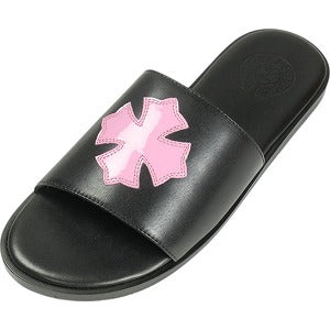 CHROME HEARTS クロム・ハーツ CH PLUS PTCH SLIDE SHOE BLACK/PINK LEATHER サンダル 黒 Size 【41】 【中古品-ほぼ新品】 20817776
