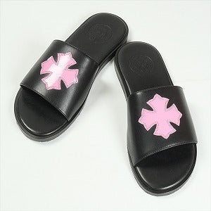 CHROME HEARTS クロム・ハーツ CH PLUS PTCH SLIDE SHOE BLACK/PINK LEATHER サンダル 黒 Size 【41】 【中古品-ほぼ新品】 20817776
