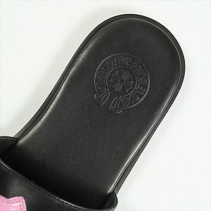 CHROME HEARTS クロム・ハーツ CH PLUS PTCH SLIDE SHOE BLACK/PINK LEATHER サンダル 黒 Size 【41】 【中古品-ほぼ新品】 20817776