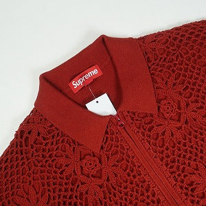 SUPREME シュプリーム 25SS Crochet Zip Up Cardigan Dark Red カーディガン 赤 Size 【M】 【新古品・未使用品】 20817821