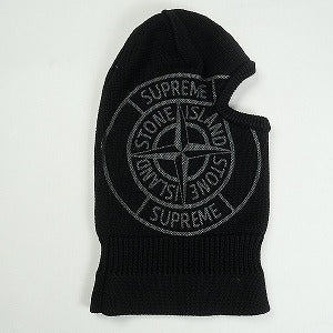 SUPREME シュプリーム ×Stone Island 24AW Glow Knit Balaclava Black バラクラバ 黒 Size 【フリー】 【中古品-ほぼ新品】 20817836
