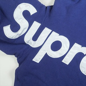 SUPREME シュプリーム 23AW Satin Applique Hooded Sweatshirt Washed Navy ボックスロゴパーカー 紺 Size 【L】 【中古品-良い】 20818083