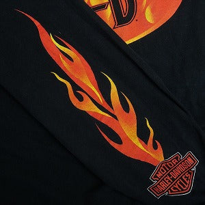 VINTAGE ヴィンテージ Harley Davidson H-D Logo Flame LS Tee ロンT 黒 Size 【XL】 【中古品-良い】 20818592