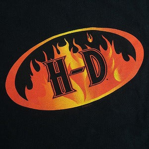 VINTAGE ヴィンテージ Harley Davidson H-D Logo Flame LS Tee ロンT 黒 Size 【XL】 【中古品-良い】 20818592