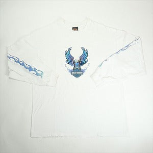 VINTAGE ヴィンテージ Harley Davidson Blue Flame Eagle LS Tee ロンT 白 Size 【XL】 【中古品-良い】 20818595