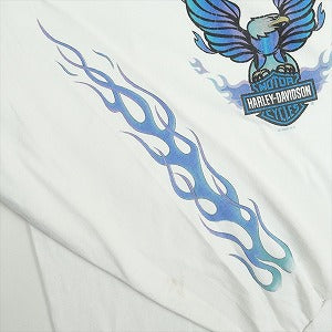 VINTAGE ヴィンテージ Harley Davidson Blue Flame Eagle LS Tee ロンT 白 Size 【XL】 【中古品-良い】 20818595