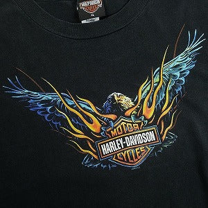 VINTAGE ヴィンテージ Harley Davidson Eagle Flames LS Tee ロンT 黒 Size 【XL】 【中古品-良い】 20818596