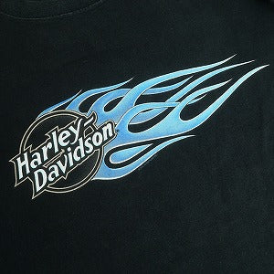 VINTAGE ヴィンテージ Harley Davidson Shooting Blue Flame LS Tee ロンT 黒 Size 【XL】 【中古品-良い】 20818598