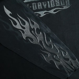 VINTAGE ヴィンテージ Harley Davidson Chrome Flame LS Tee ロンT 黒 Size 【L】 【中古品-良い】 20818600