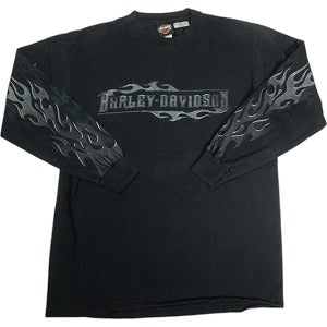 VINTAGE ヴィンテージ Harley Davidson Chrome Flame LS Tee ロンT 黒 Size 【L】 【中古品-良い】 20818600